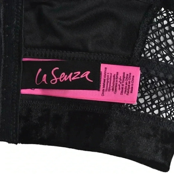 La Senza Velvet Strappy  Bralette Bra Mesh Black Size Small - Picture 10 of 12